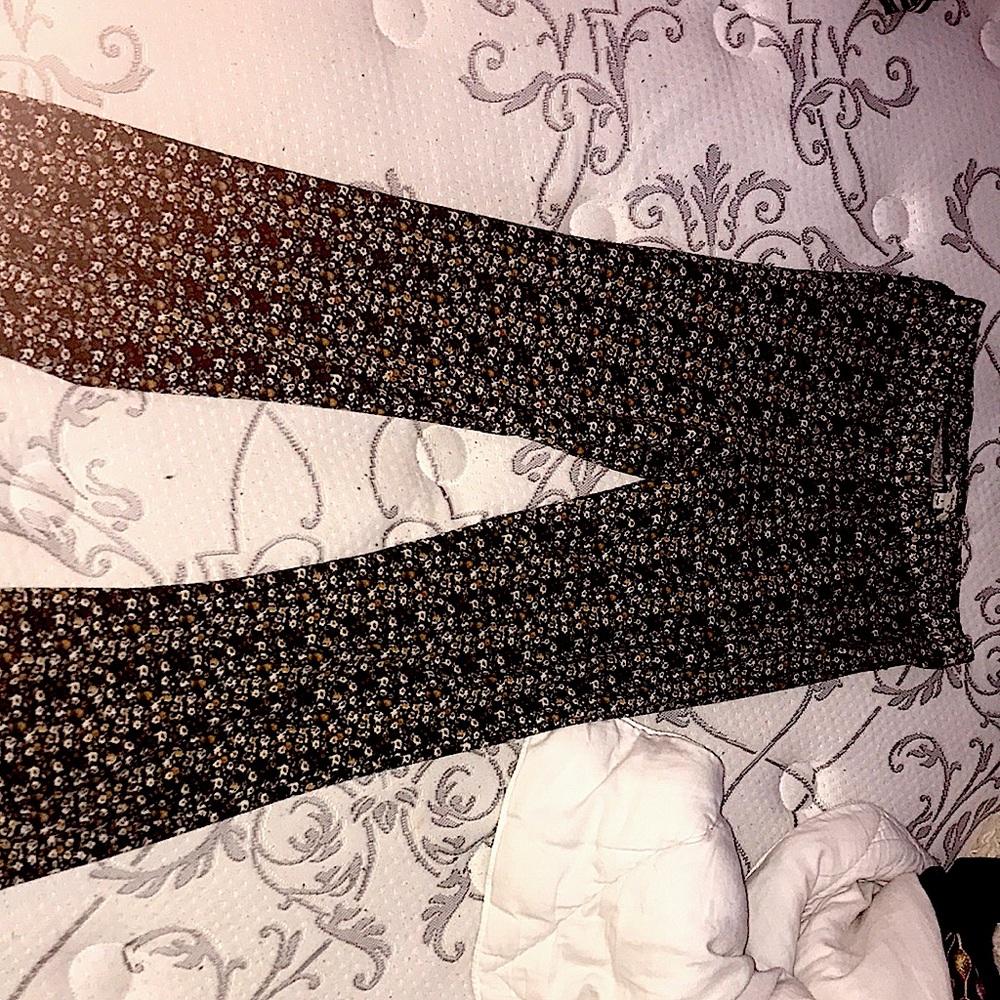 Floral Bell Bottom Pants (size small)